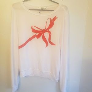 Wildfox Red Ribbon Sweatshirt - Medium